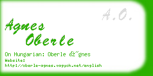 agnes oberle business card